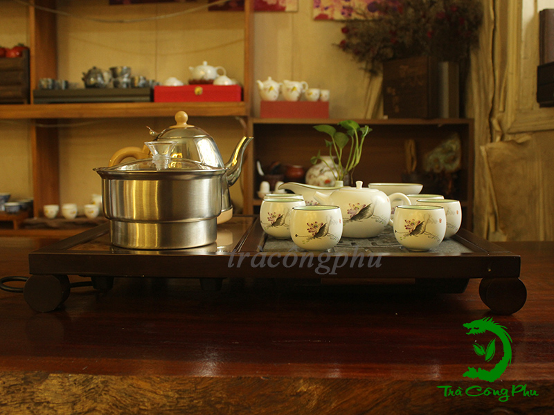Combo bàn trà kim tiền hoa sen - KTBAC435